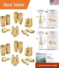 High-Performance 28-Piece Air Tool Fittings Set - Brass Construction