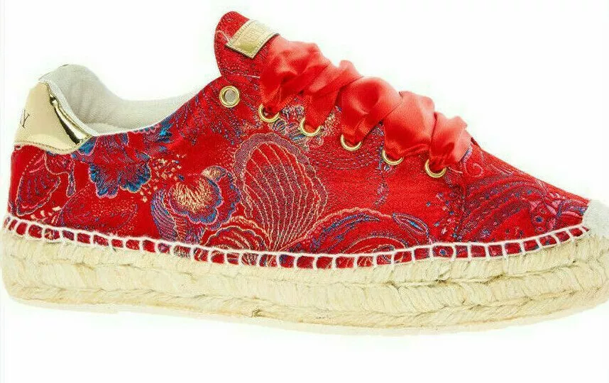 tent Aquarium Optimistisch Replay Floral Red Embroidered Chinese Dragon Espadrilles Trainers Sneakers  | eBay