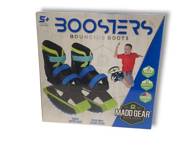 New Madd Gear Unisex Kids Blue Adjustable  Boosters Bouncing Boots 5+ Size 3-6