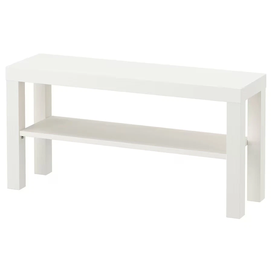 New Lack TV Bench Table Stand Plasma LCD LED Bed Sitting Room,90x26x45 cm, White - Image 2 of 3