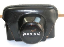 Vintage Used Konica Black Leather Hard Camera Case Made in Japan