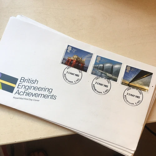 GB FDC FIRST DAY COVER 1983 BRITISH ENGINEERING ACHIEVEMENTS Rotherham PMK U/A