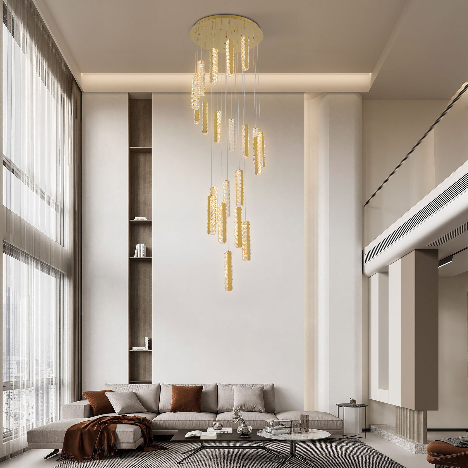Modern K9 Crystal LED Chandelier Lighting Fixture for Elegant Spaces  