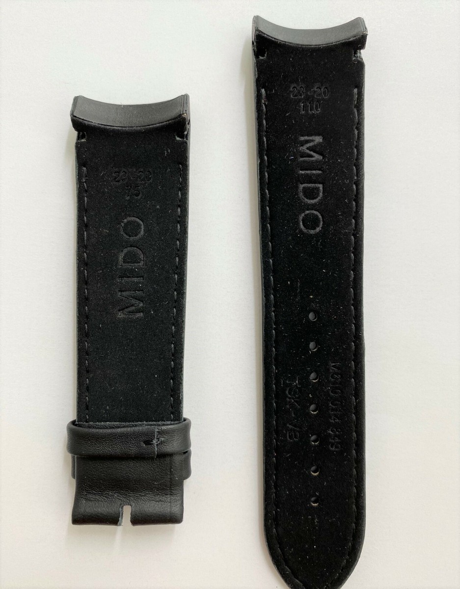 Original MIDO Multifort 23mm M025627A Black / Red Leather Watch