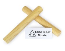 WOODEN CLAVES - 2x 7? Hardwood Maple Hand Percussion Clave / rhythm stick Latin