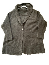 Evans Plus Size 30 32 Grey Knit Coatigan Jacket Autumn Winter Pockets Hooded
