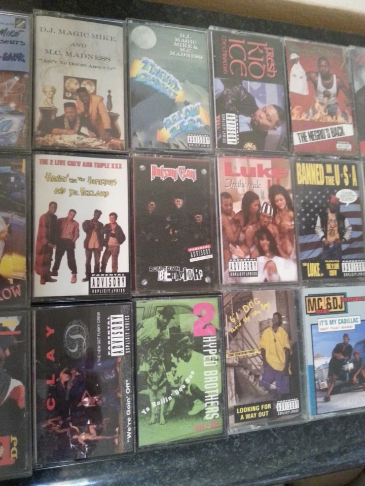 Lot of 33 Rap Cassette Tapes 90's Miami Bass Florida 2 live Crew Luke Skywalker Foto 3 de 4