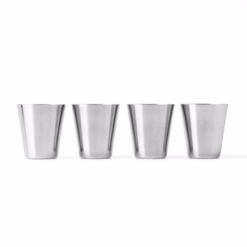 2 Ounce (60ml) Stainless Steel Shot Cups Shot Glass Drinking Vessel Set of 4 - Picture 7 of 7