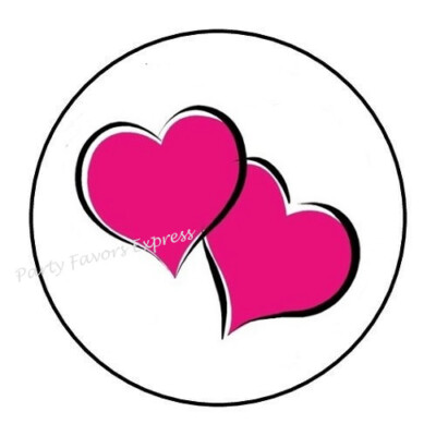 2cm 32x sticker sticker letter post double heart colorful round r3647