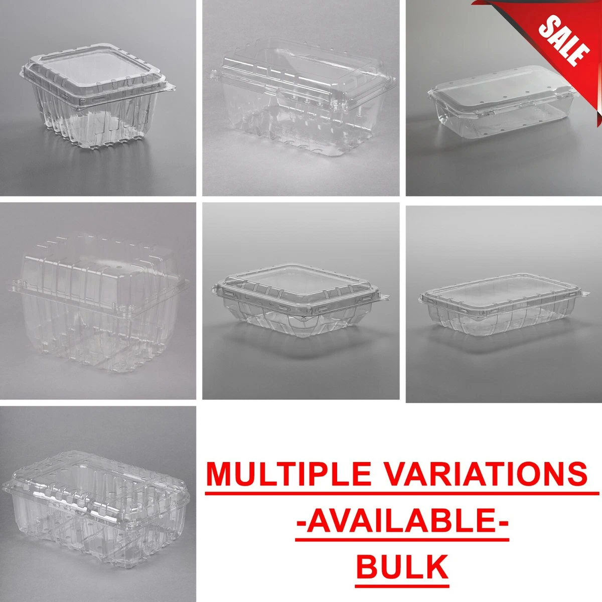 6 oz. Clear Vented Clamshell Produce / Berry Container - 552/Case