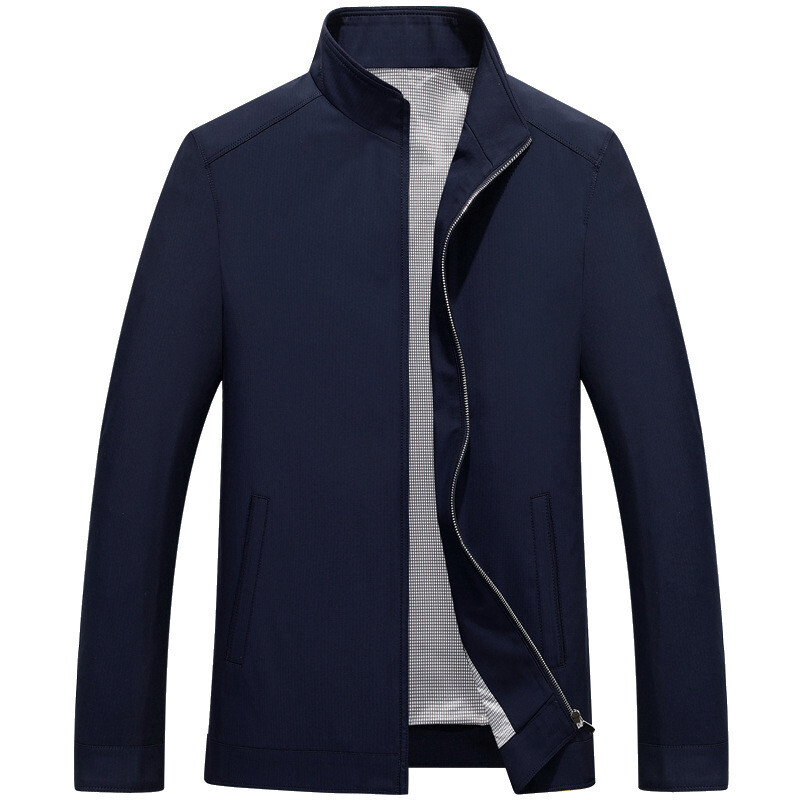 Men's Luxury Fashion Bomber Jacket Full-Zip Stand Collar