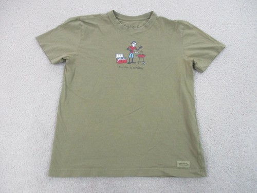 Life Is Good Shirt Adult Small Brown 