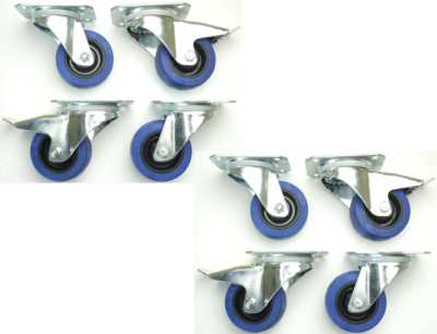 2 Sets SL 80 mm Schwerlast Blue Wheel Lenkrollen mit/ohne Bremse Transportrollen