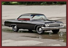 1962 Chevrolet Belair Coupe Black Toolbox - Refrigerator Magnet 42 Mil