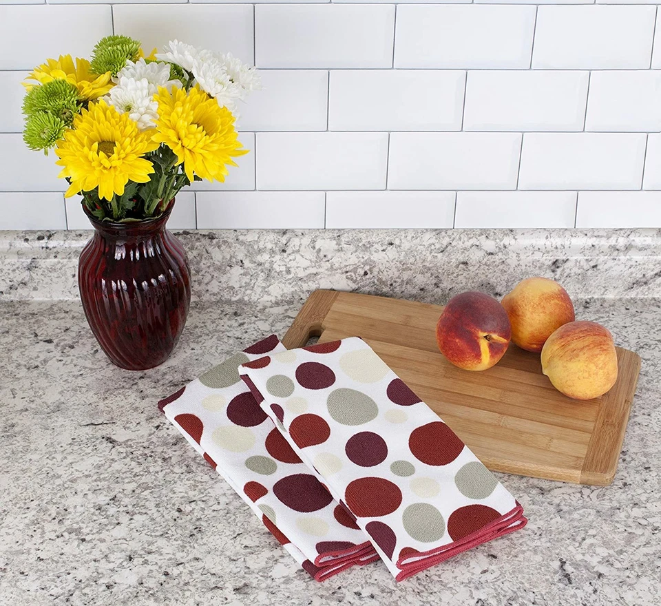 2 toallas de cocina Ritz de microfibra a lunares - color sin pelusa: carmesí 25x16 Foto 4 de 4