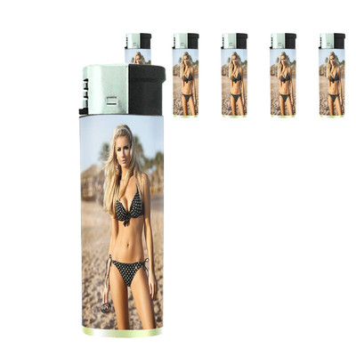 French Pin Up Girls D2 Lighters Set of 5 Electronic Refillable Butane 
