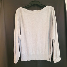 Brochu Walker Cashmere Silk Dakota Gray Pullover Bateau Boat Neck Sweater M