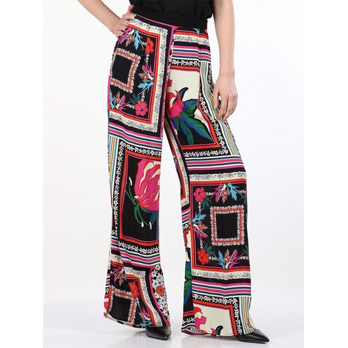Pantalone Sfizio palazzo largo fantasia viscosa donna 48 XL | eBay