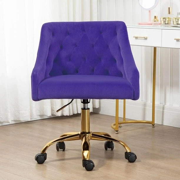 Velvet Office Swivel Chair Vanity Chair Fabric Desk Chair Pretty Fancy Chair