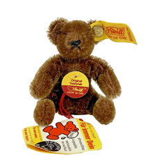 Steiff Original Mini Brown Teddy Bear 1980s Replica /w Tags 3" VTG 0206/11