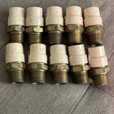 10 Pack XFITTING 1/2" Male NPT x 1/2" CPVC Adapter, Lead Free Brass, CPVC Male