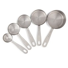 husMait 5-Piece Stainless Steel Measuring Cups Set - Heavy Duty Metal Measuri...