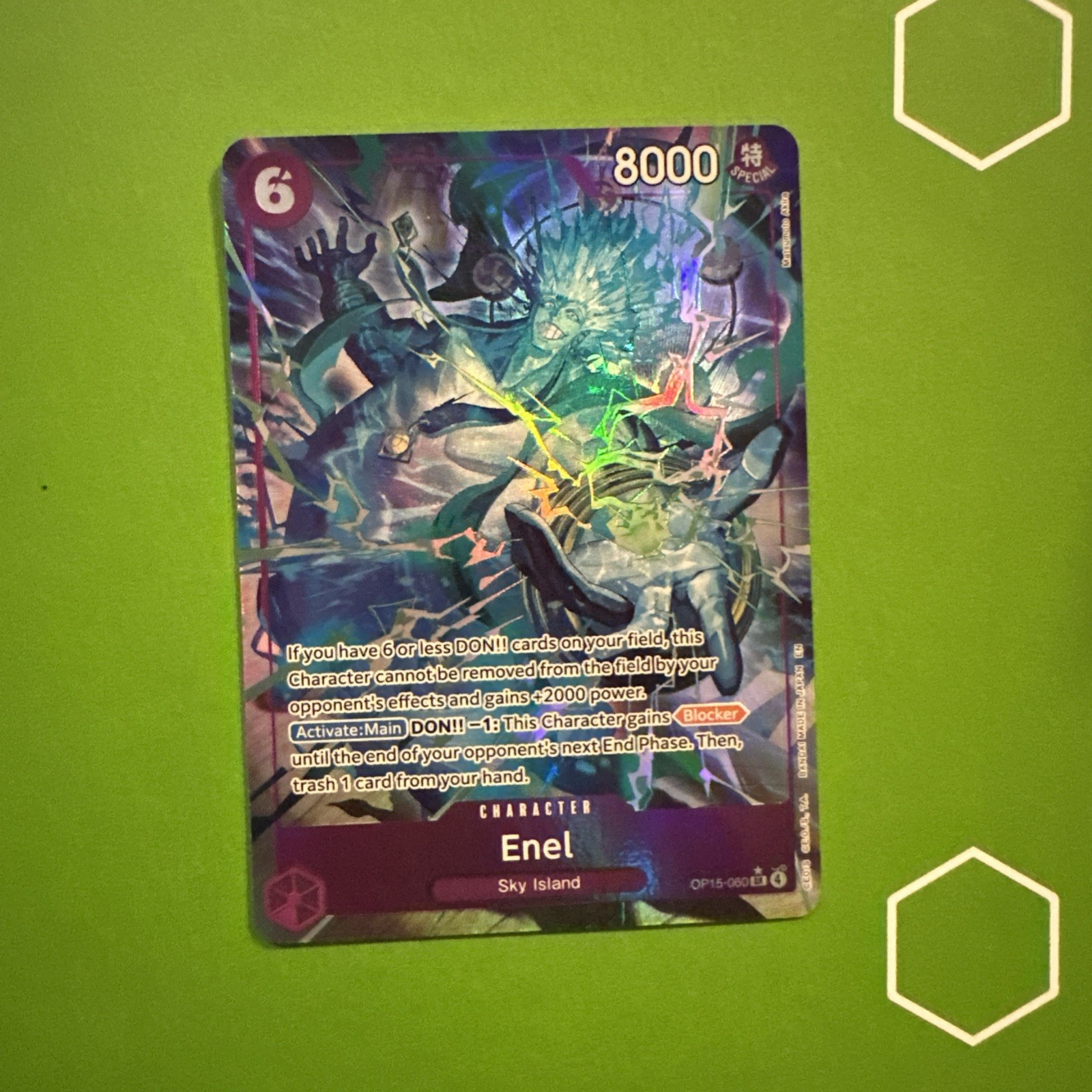 2026 ONE PIECE Card Enel SR OP15-060 Adventure on KAMI’s Island NM Alt Art