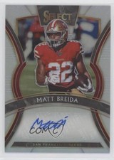 2019 Panini Select Signatures 14/199 Matt Breida #SP-MB Auto 2g6