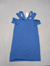 Ella Moss Dress Womens Small Blue Cold Shoulder Strappy Rayon Blend ED17470