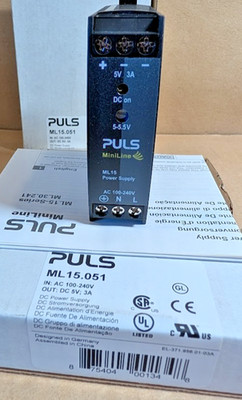 Puls ML15.051 MiniLine DC Power Supply, 100-240V AC - 5VDC, 15W, 3A (New in Box)