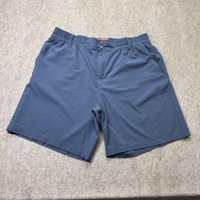 Burlebo Shorts Men XL Blue Performance Stretch Elastic Waist 8"