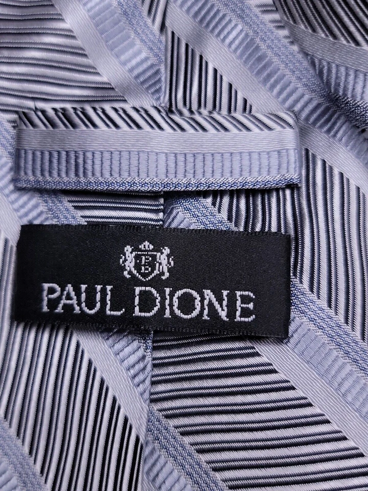 Corbata formal Paul Dione para hombre 57"Lx4"W plateada/gris Foto 3 de 4