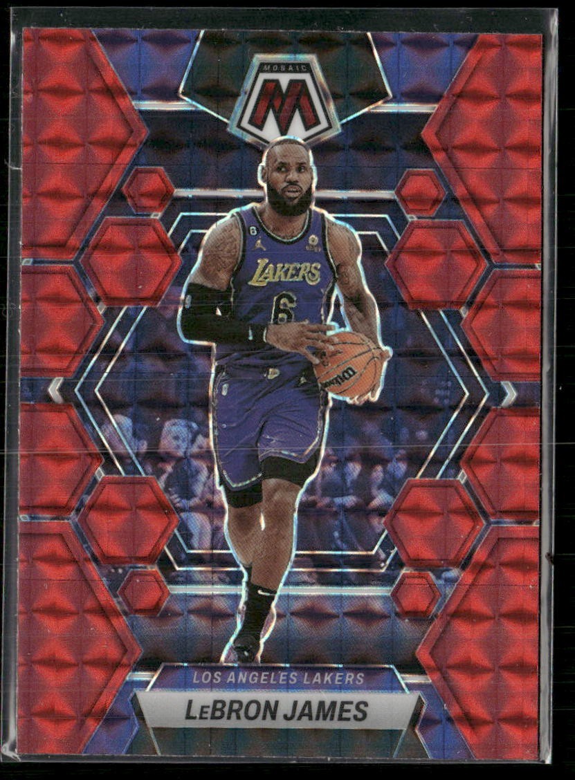 2022-23 Panini Mosaic #98 LeBron James Red Mosaic Prizm