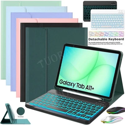 Schutzhülle Für Samsung Galaxy Tab A11+ A9+ Plus mit Beleuchtete Tastatur Maus - Bild 1 von 4