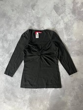 Top Miss Sixty donna Y2K nero aderente manica a 3/4 camicia con ruches