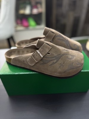 Vale Men's Chocolate Suede Clog Shoes Slip On Valley 100% Authentic Size 10