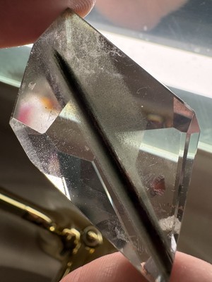 Garden Quartz Enhydro With Rare Double Pyramid Multi Bubble
