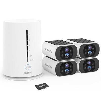 ARCCTV 4MP Solar Funk Überwachungskamera Set Außen Akku Wlan WiFI Kamera Kabello