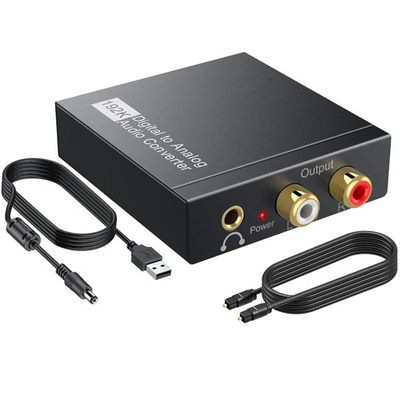 #ad 192KHz Digital to Analog Audio Converter DAC Optical L R RCA 3.5mm Jack Adapter $9.98