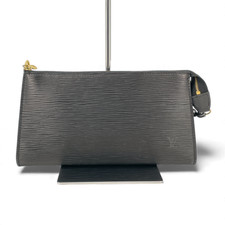 LOUIS VUITTON Pochette Accessories Epi Noir Black Leather Zip Pouch M52942