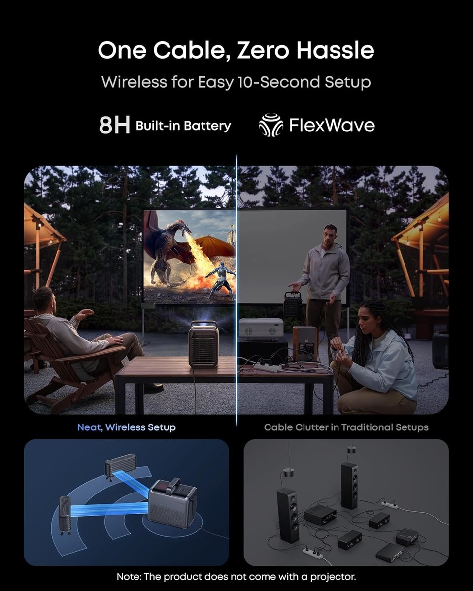 NEBULA Wireless Satellite Speaker (2-Pack) 8H Playtime IP54 160W