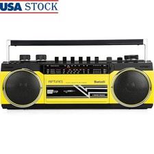 Portable Bluetooth Cassette Player Boombox AM FM Radio USB SD Aux Connectivity