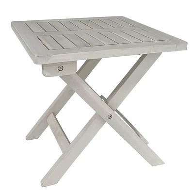 Beistelltisch Holztisch Tisch 40x40 cm Gartentisch Klapptisch Weiß lasiert Holz - Bild 1 von 4