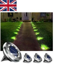 Stainless Steel Solar Outdoor Lights - 4 LED Ground Lighting Set for Pathways