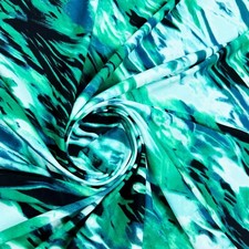 Abstract Green printed Nylon Spandex Fabric 4 Way Stretch for Swimwear by yard