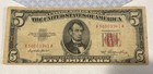2 US Circulated $5 Notes 1953 1969c Red Seal Off Cut Rare Low Serial — photo 2