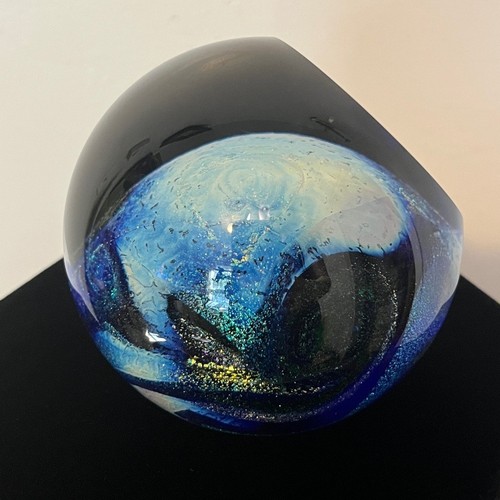 Glass Eye Studio Blue Planet Celestial Serie 2012 Handarbeit Briefbeschwerer - Bild 4 von 8