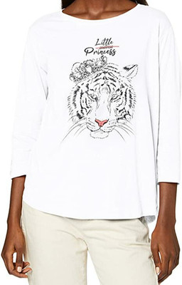 3/4-Arm Tiger T-Shirt Baumwolle Prinzessin INNEN Damengröße Medium neu mit Etikett weiß