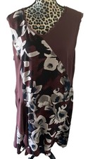 Simply vera wang dress XL Shark Bite Maroon Floral Sleeveless Asymmetrical