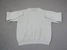 Vintage Fruit of the Loom Sweatshirt Mens Medium Gray Blank Fleece Pullover 90s
